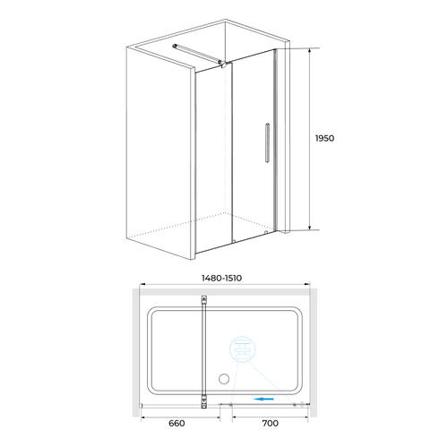 Душевая дверь RGW TO-18B 150х195