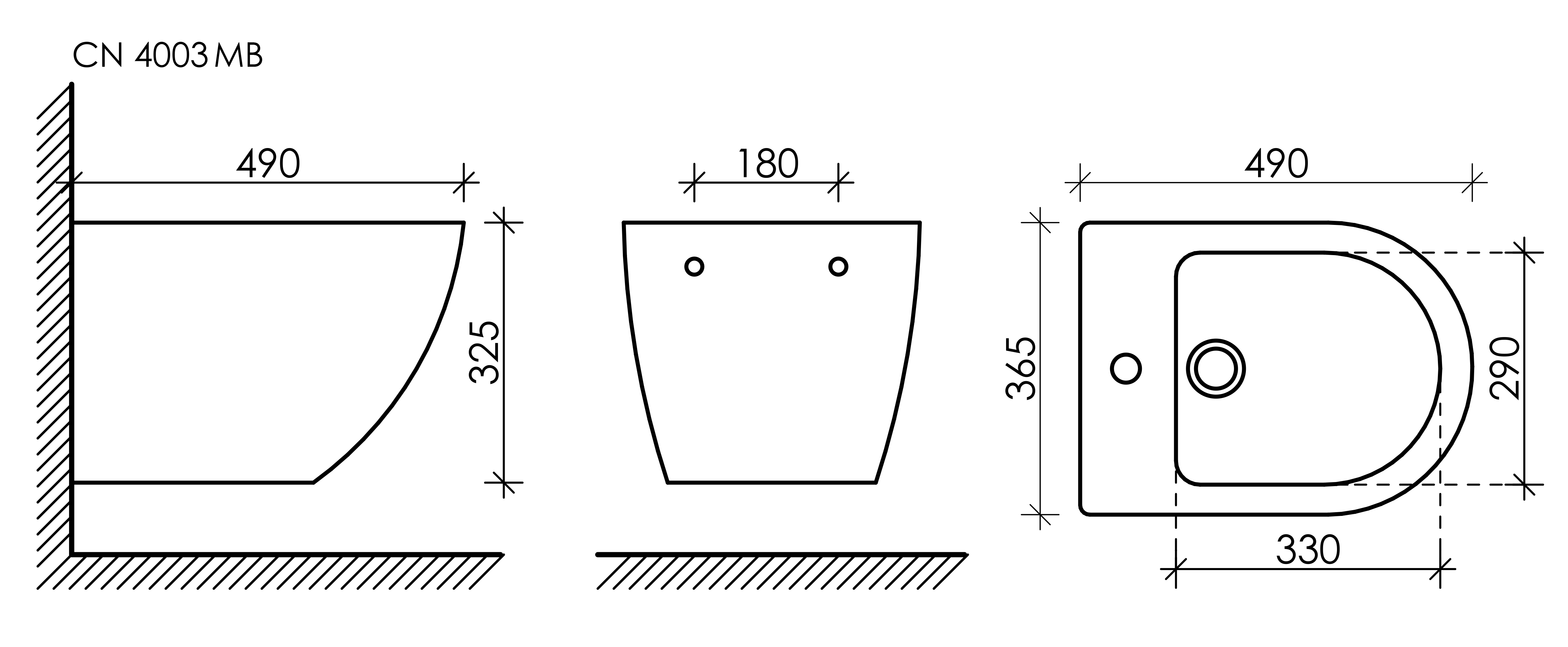 Биде подвесное Ceramica Nova Metropol CN4003MB