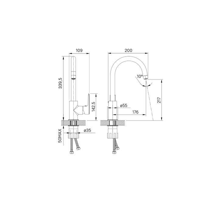 Смеситель для кухни Iddis Cuba CUBWTFJi05