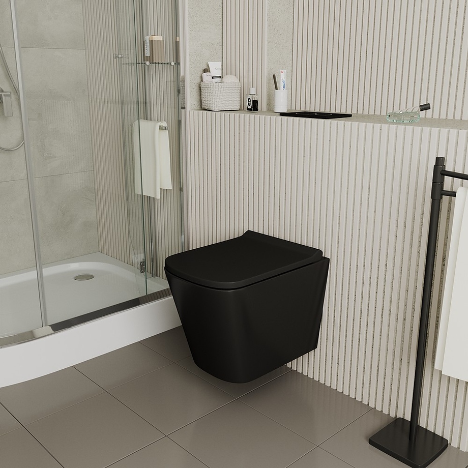 Унитаз подвесной D&K Berlin DT1436025 безободковый, черный