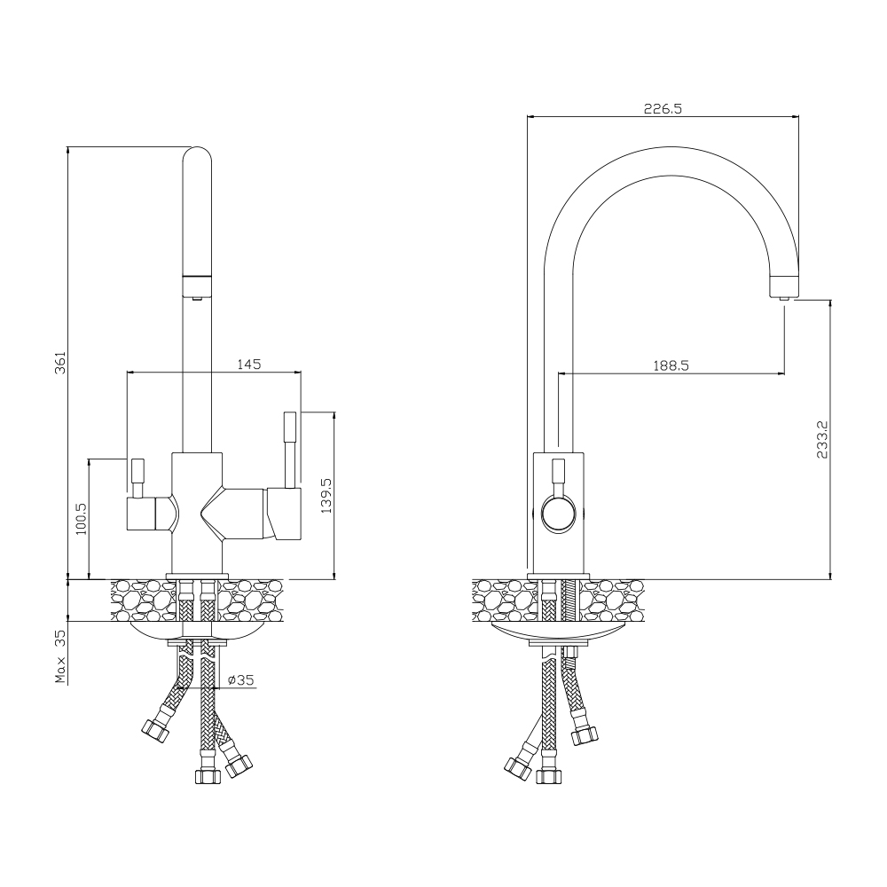 Смеситель для кухни Olive's Balear 13440BL