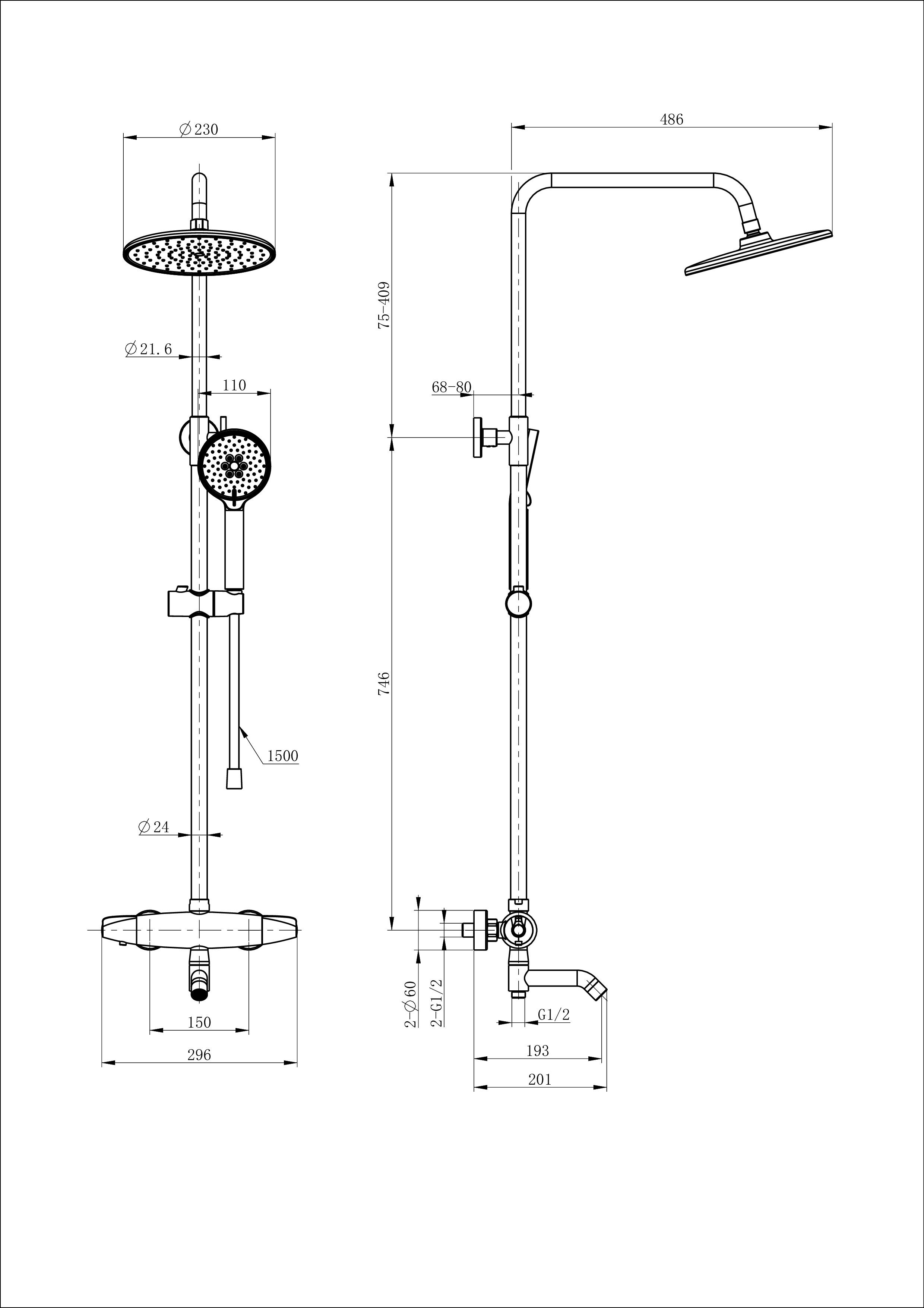 Душевая система с термостатом WONZON & WOGHAND CAPSULE, Хром WW-B3031-A3-CR