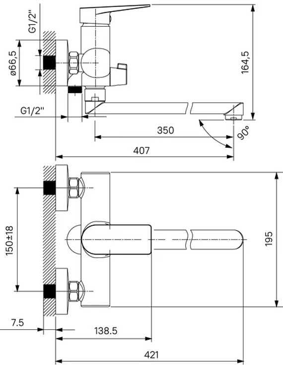Смеситель для ванны Iddis Bridge BRDSB02i10WA