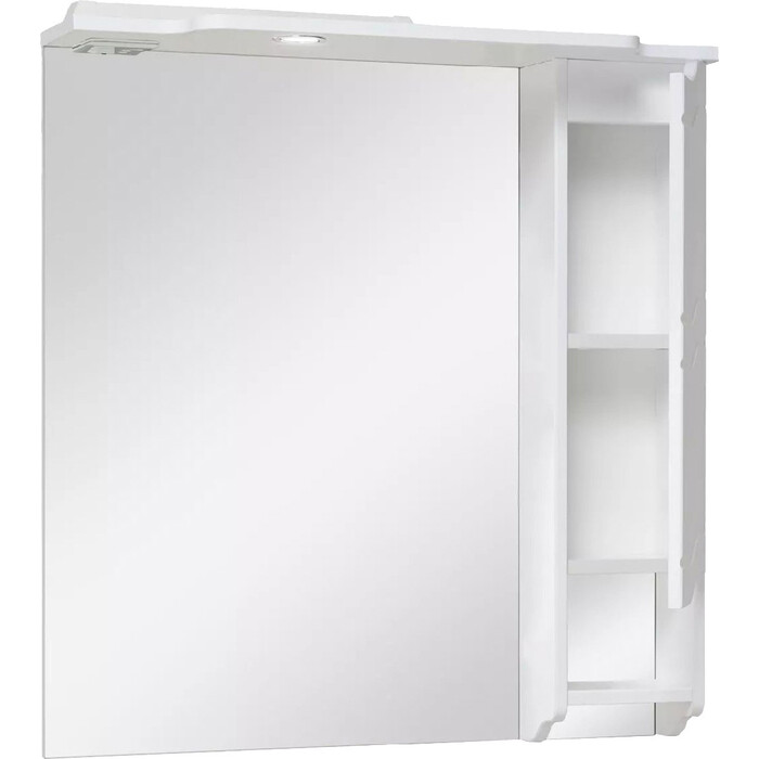 Зеркальный шкаф Runo Стиль 75х80 правый, белый