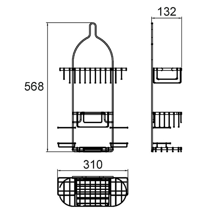 Полка многоярусная прямая Milardo 014W050M44