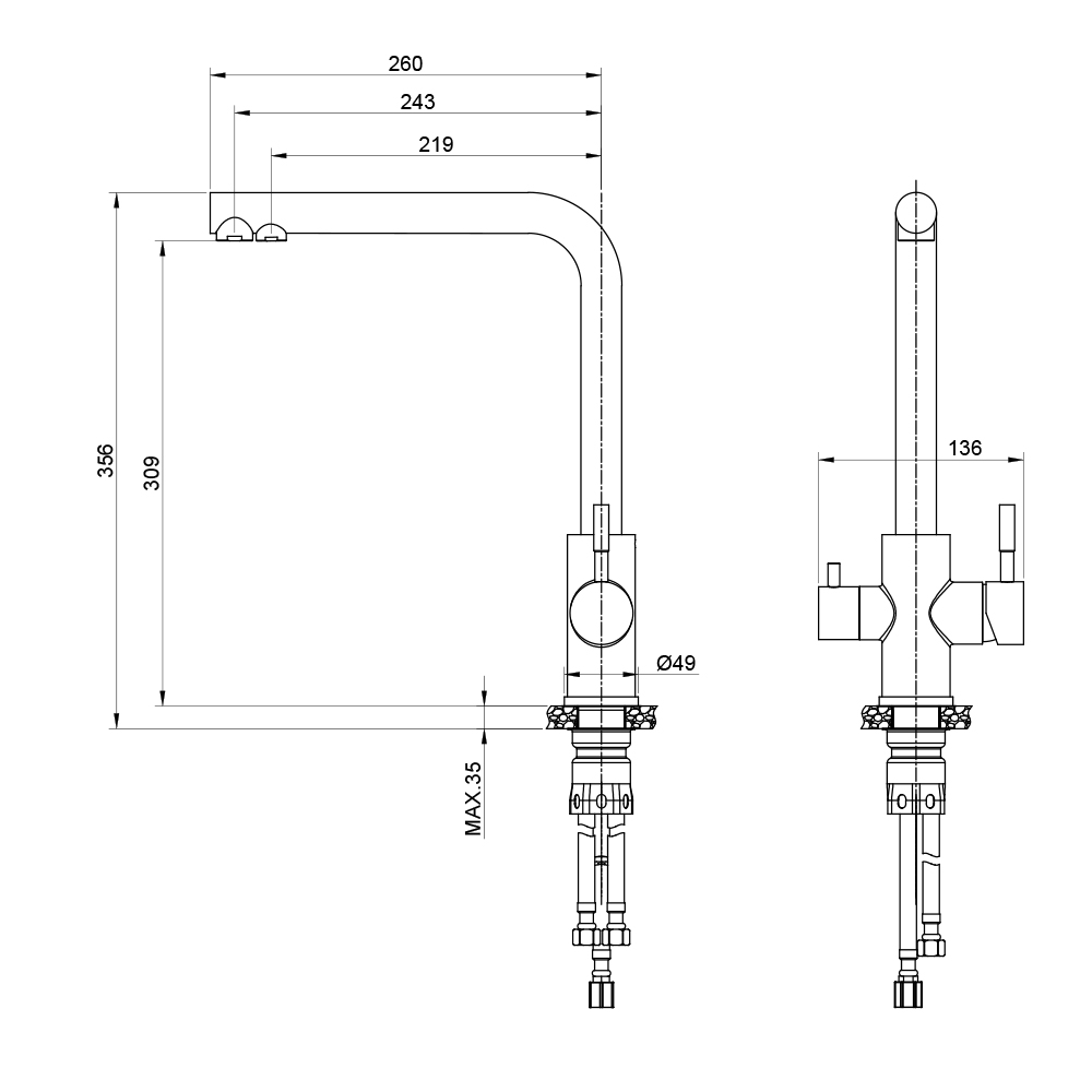 Смеситель для кухни Olive's Balear 13450BLB