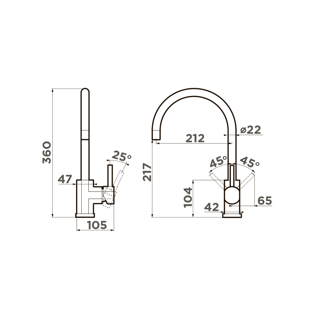 Смеситель Omoikiri Wakayama-C 4994243 для кухни