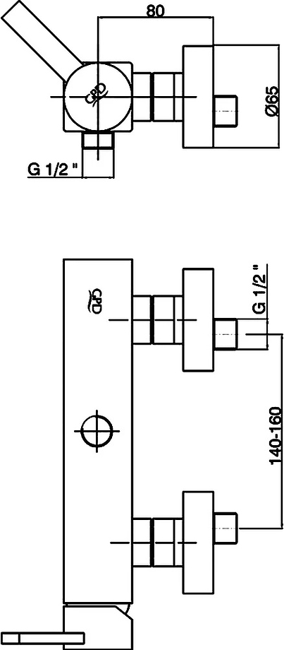 Смеситель для душа GPD Quadro MDB90