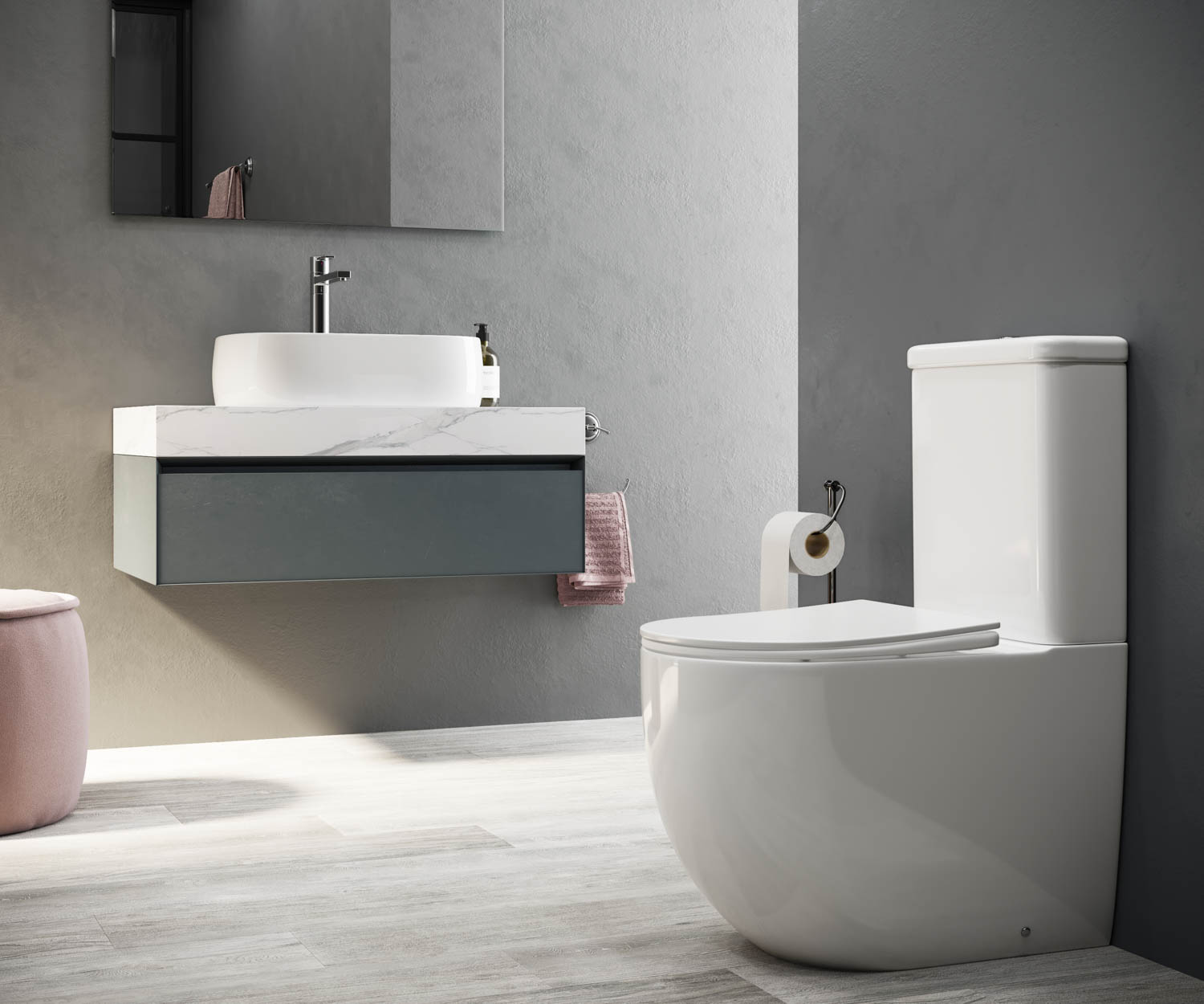 Унитаз-компакт Ceramica Nova Mia CN1801 с микролифтом, безободковый