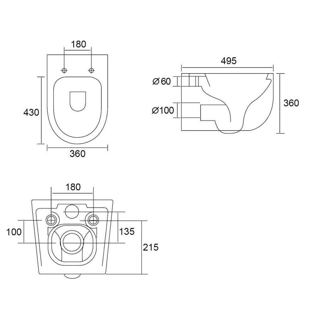 Унитаз-биде Abber Bequem AC1104TNS подвесной белый, безободковый, смыв торнадо