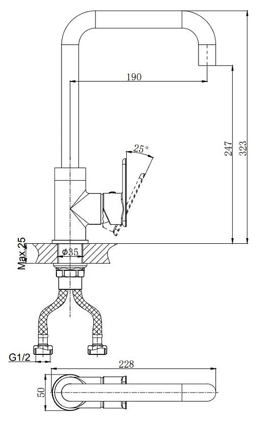 Смеситель для кухни RUSH Bruny BR4335-22