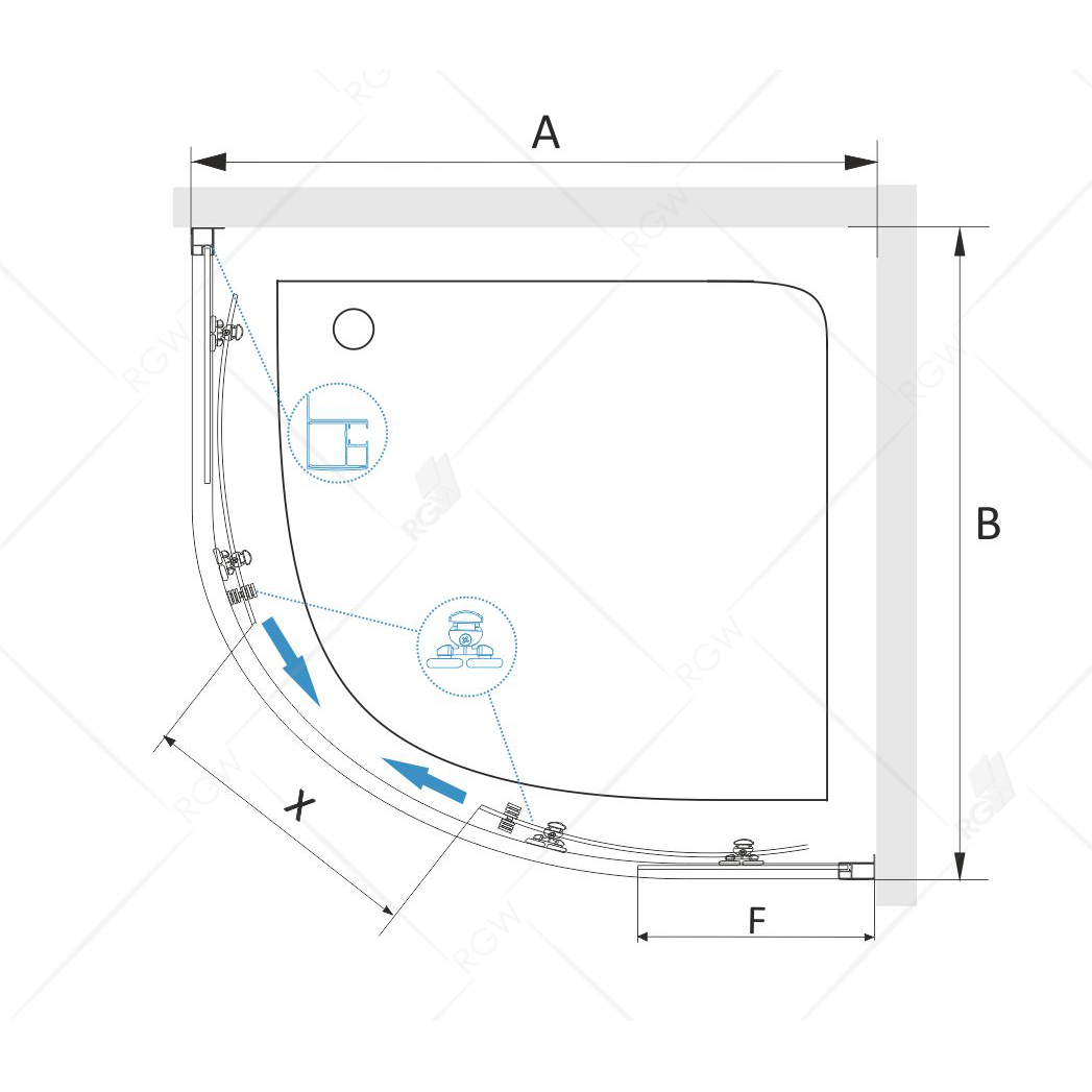 Душевой уголок RGW CL-54 90х90