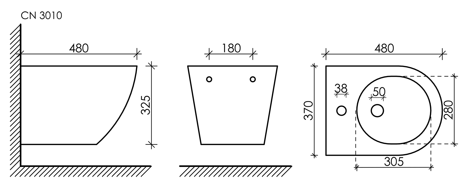 Биде подвесное Ceramica Nova Forma CN3010