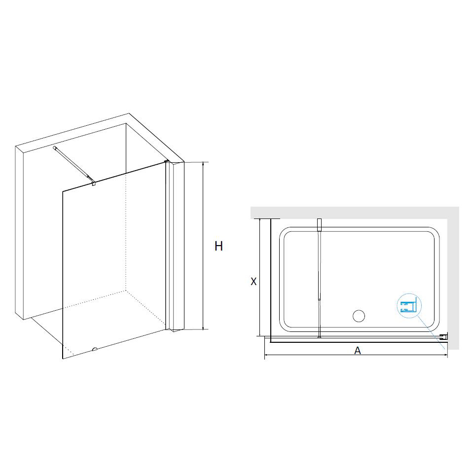 Перегородка для душа RGW WA-02 70х185