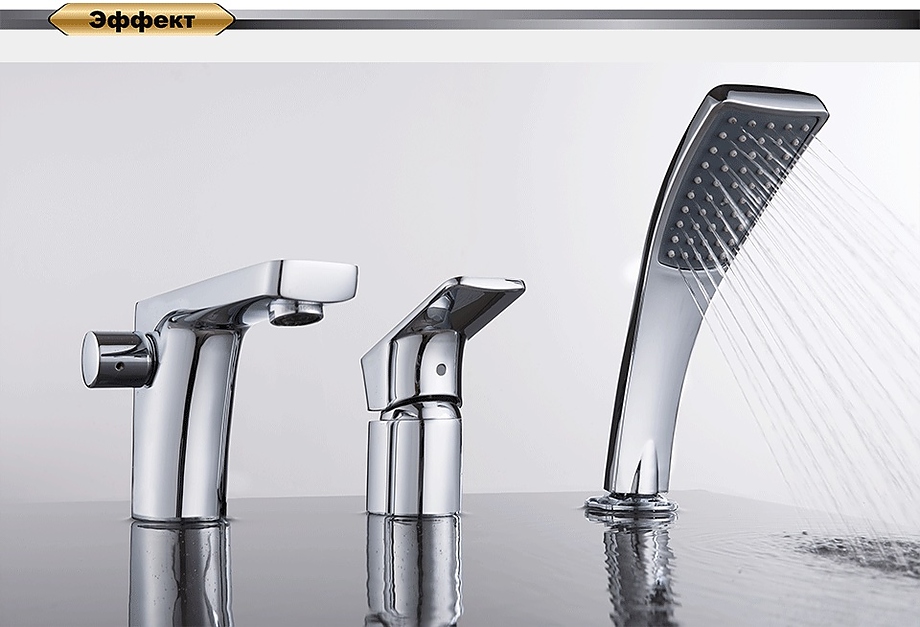 Смеситель на борт ванны D&K Berlin Freie DA1434901 на 3 отверстия