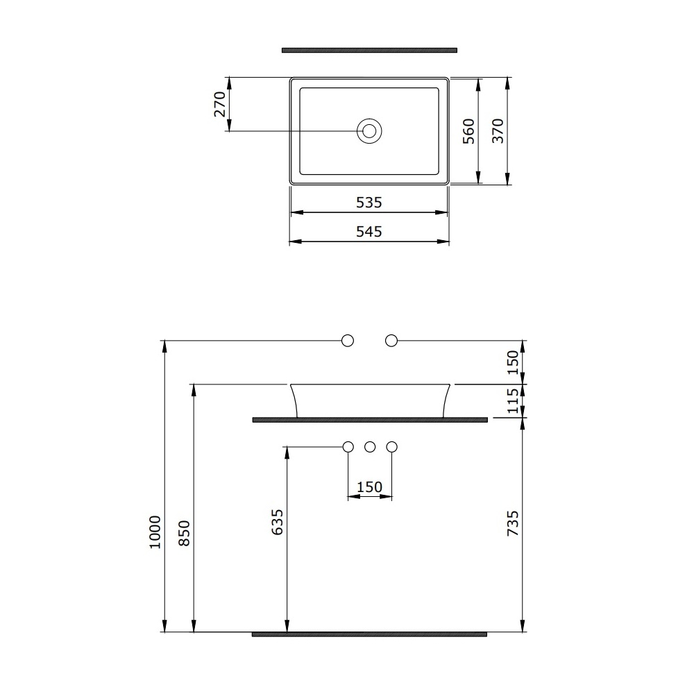 Раковина накладная Berges Ego SL 181009