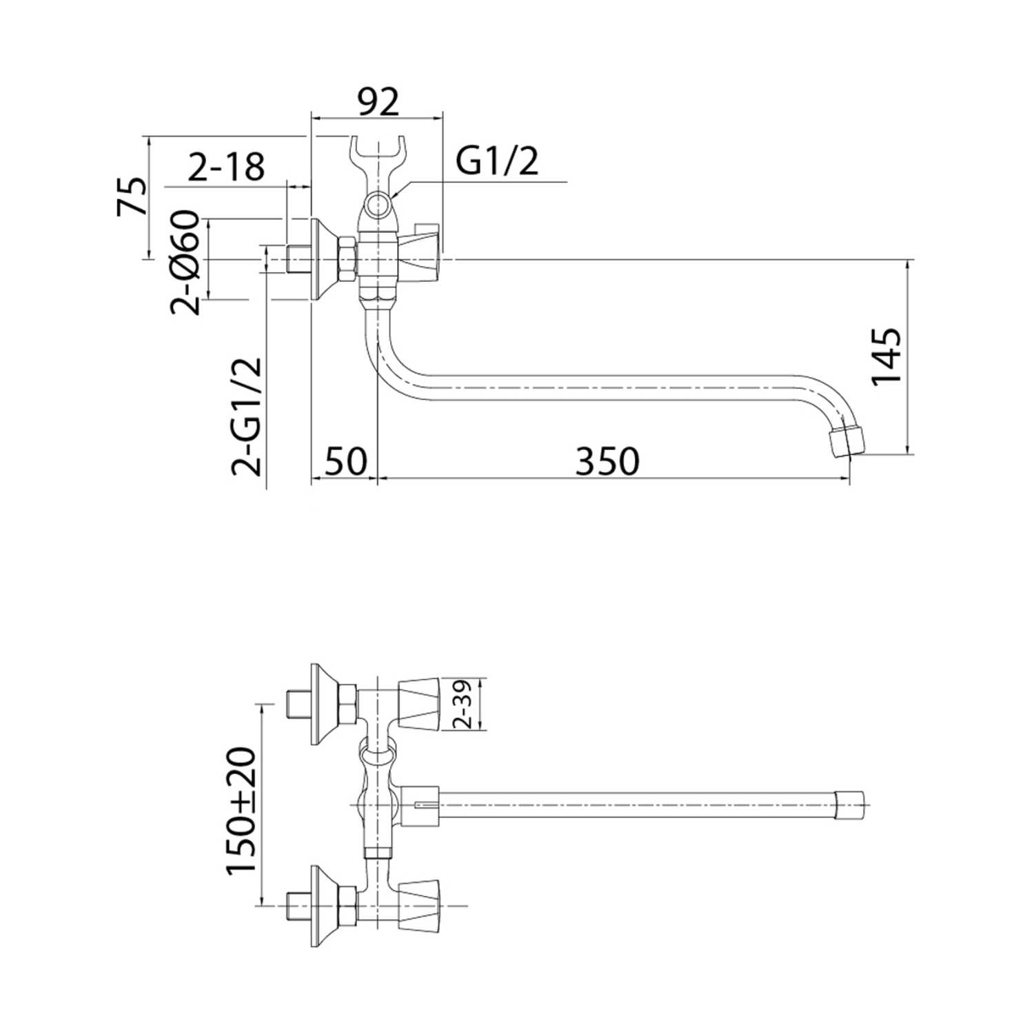Смеситель для ванны Milardo Tring TRISB02M10