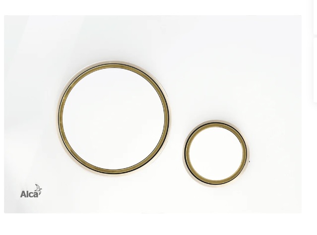 Кнопка смыва AlcaPlast THIN M775 белый / золото