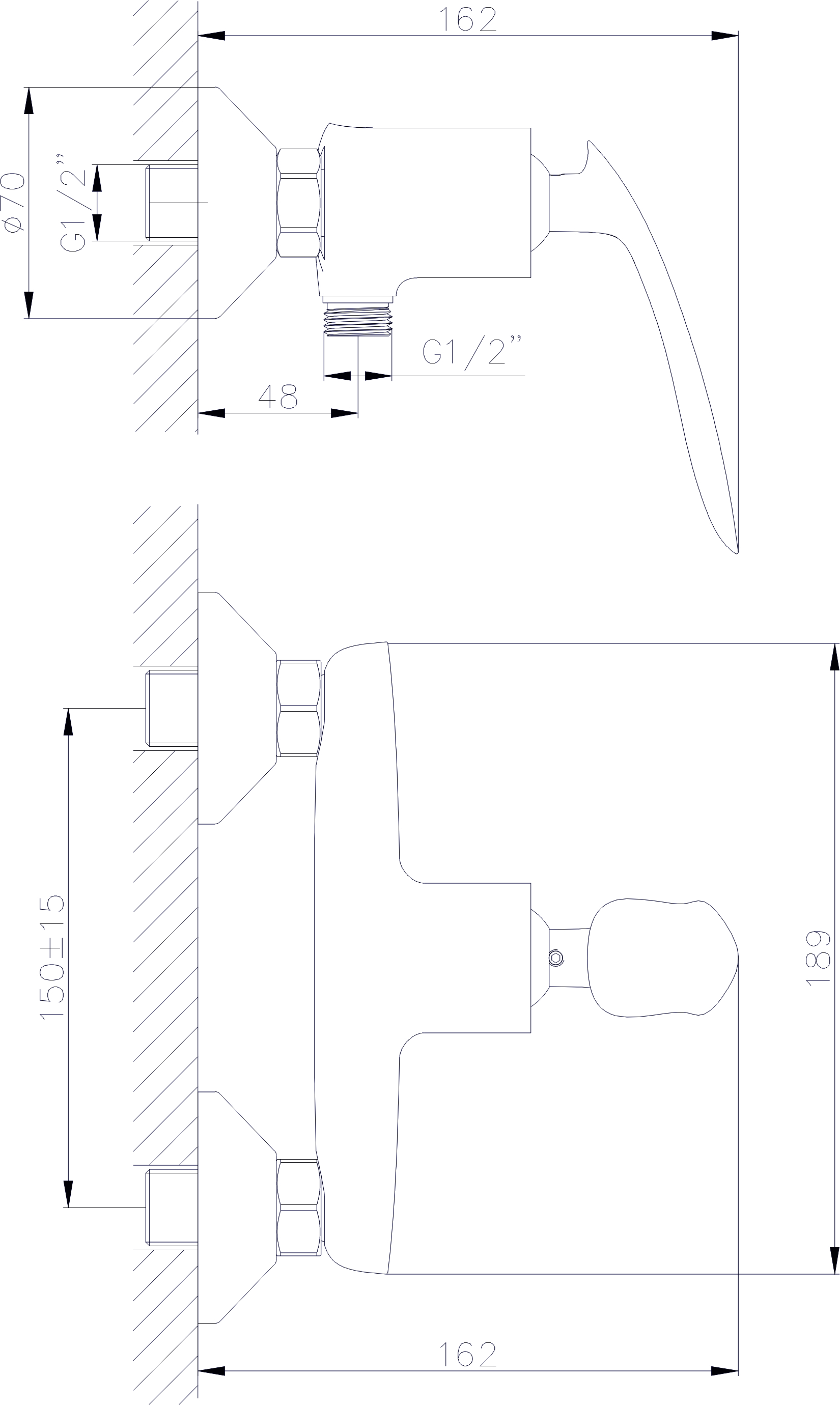 Смеситель для душа с душевой лейкой Rush Island IS6535-63