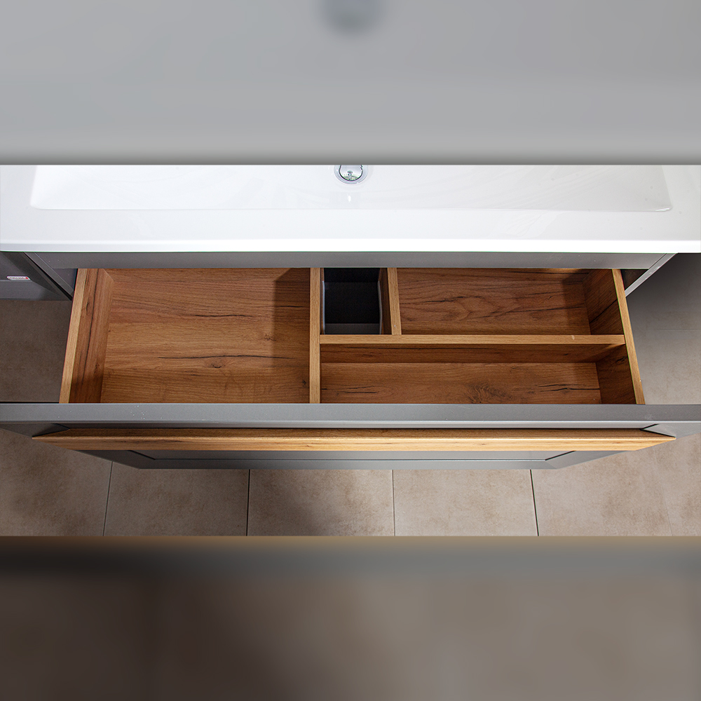 Тумба с раковиной Бриклаер Берлин 100 оникс серый