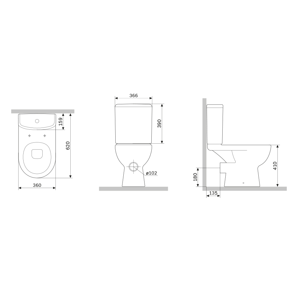 Унитаз-компакт AM.PM Gem FlashClean с сиденьем микролифт