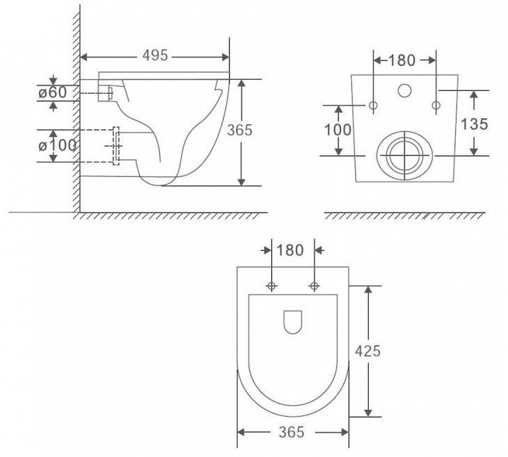 Унитаз подвесной ALPEN Gloria TORNADO ALP2440110