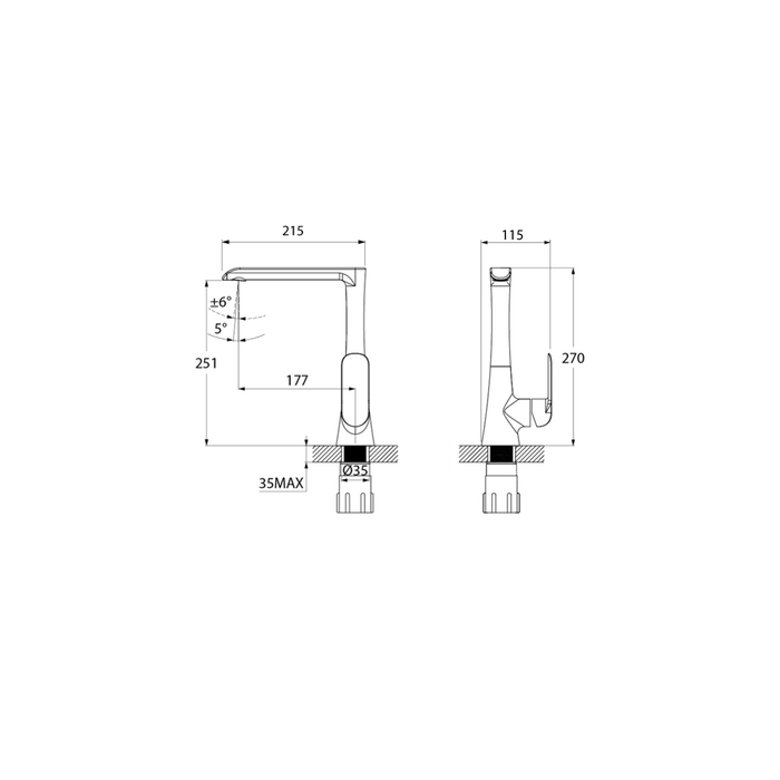Смеситель для кухни Iddis Calipso CALSBL0i05