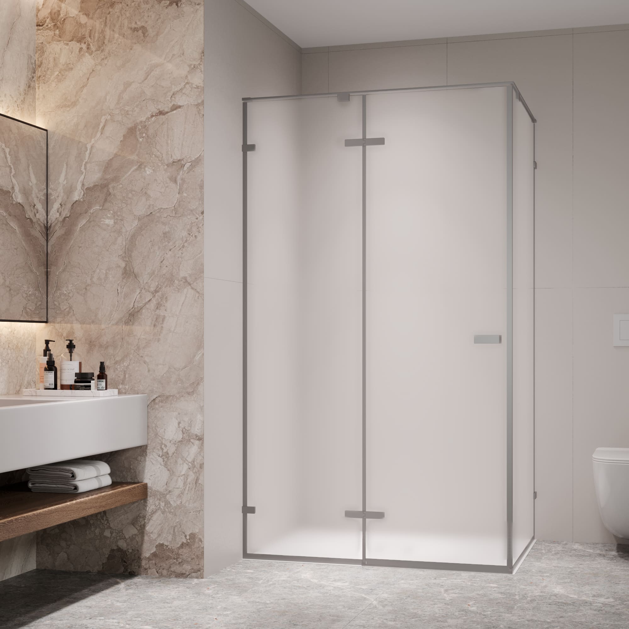 Душевой уголок RGW SV-040Gr 90х100 с распашной дверью матовое