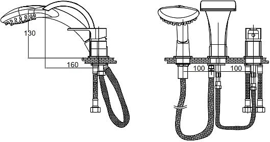 Смеситель на борт ванны GPD Atros MAK65