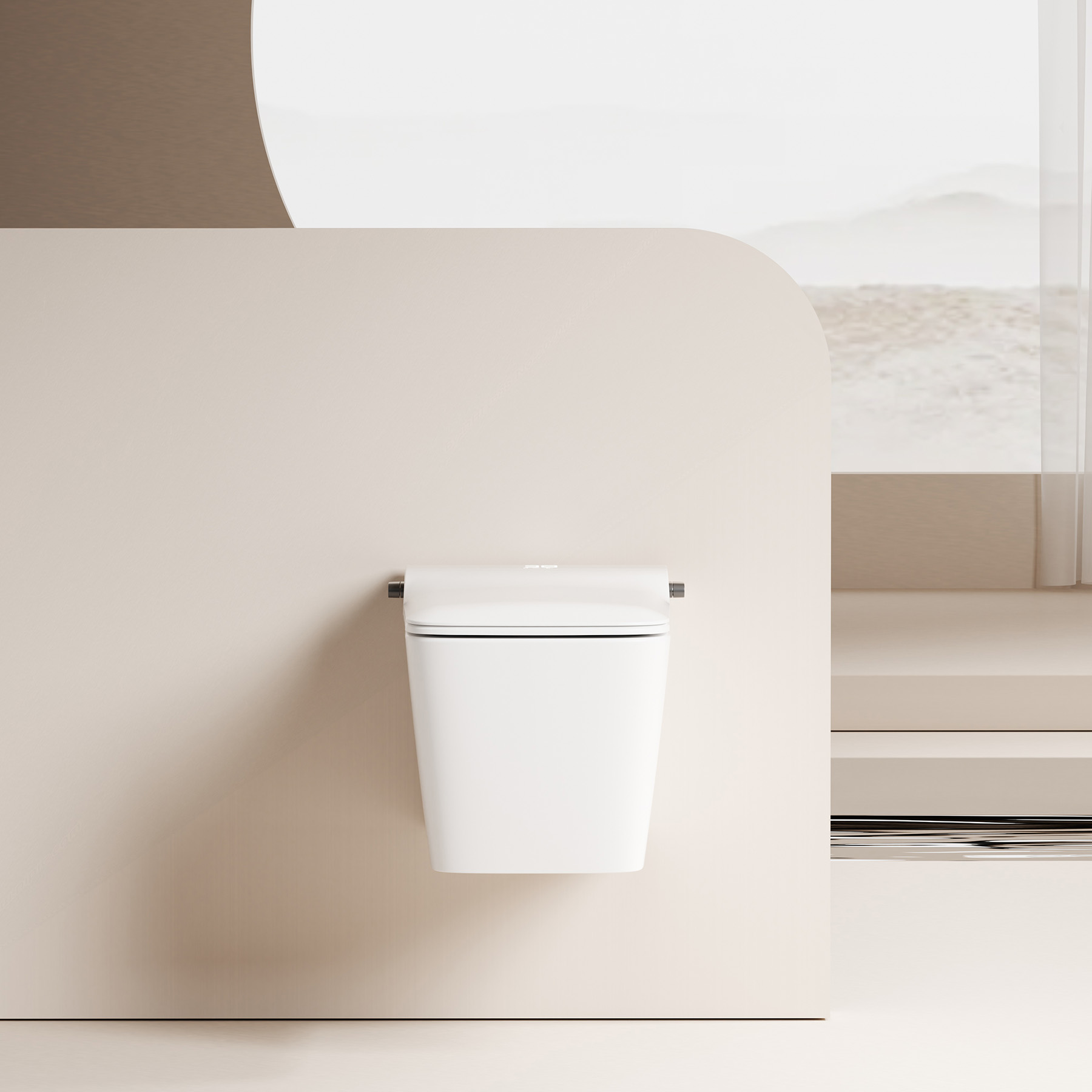 Электронный унитаз-биде Abber Rechteck AC1215S подвесной белый