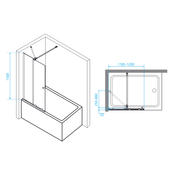Шторка на ванну RGW SC-46 120х150