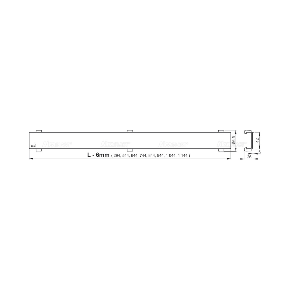 Водоотводящий желоб ALCAPLAST APZ106-550 без решетки