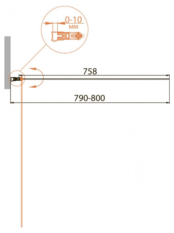 Душевая шторка Cezares RELAX-V-1-80/140-C-Bi