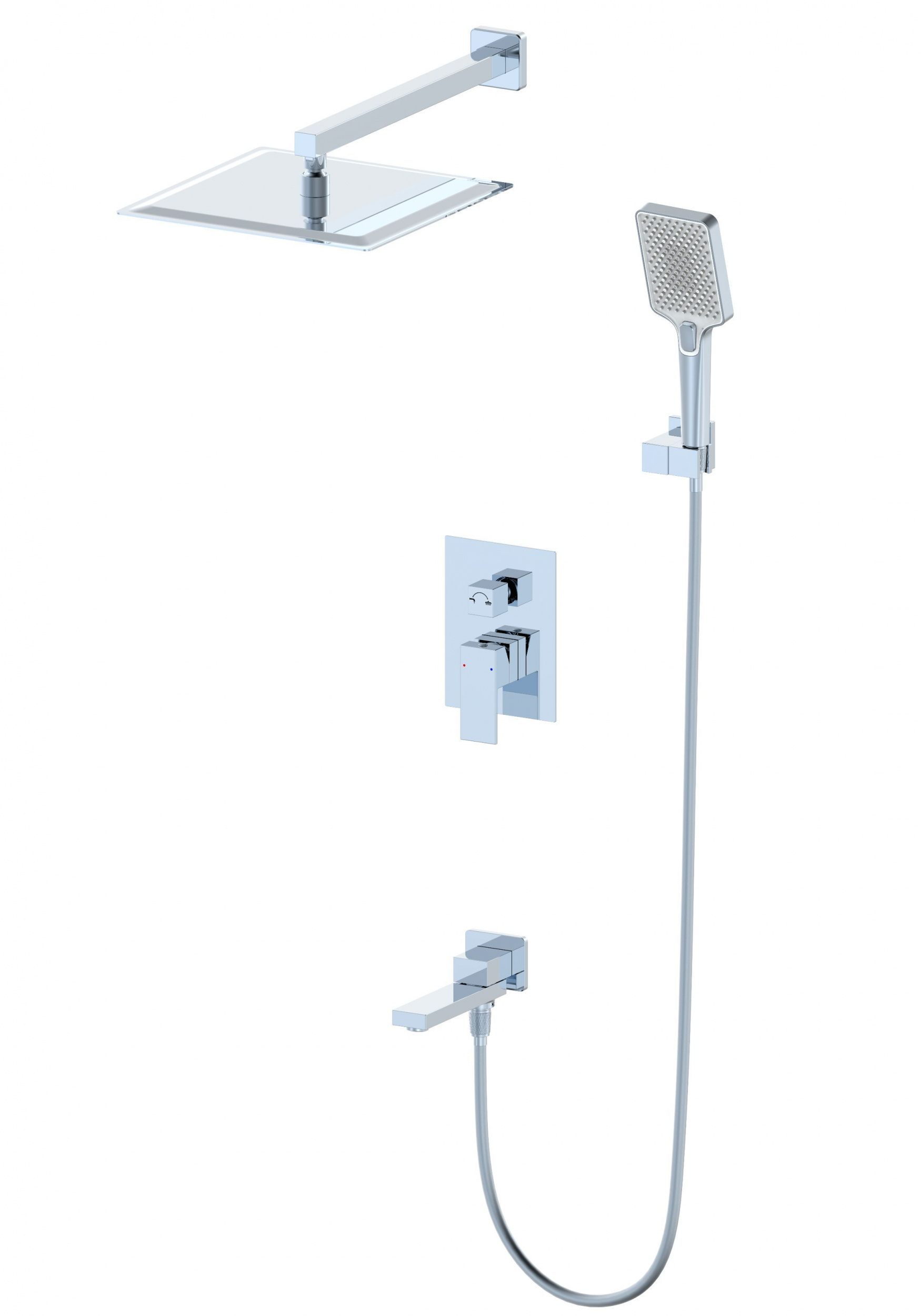 Душевая система встраиваемая WONZON & WOGHAND CUBE, Хром WW-88939016-CR