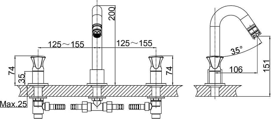 Смеситель для раковины D&K Hessen Grimm DA1384101 хром