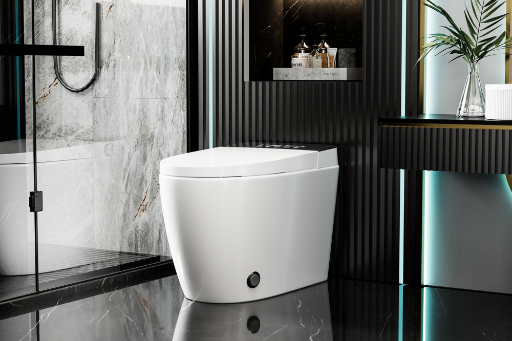 Электронный унитаз-биде Abber Bequem AC1116S приставной белый