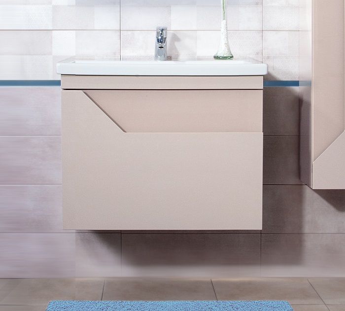 Тумба с раковиной Бриклаер Брайтон 60 подвесная, глиняный серый