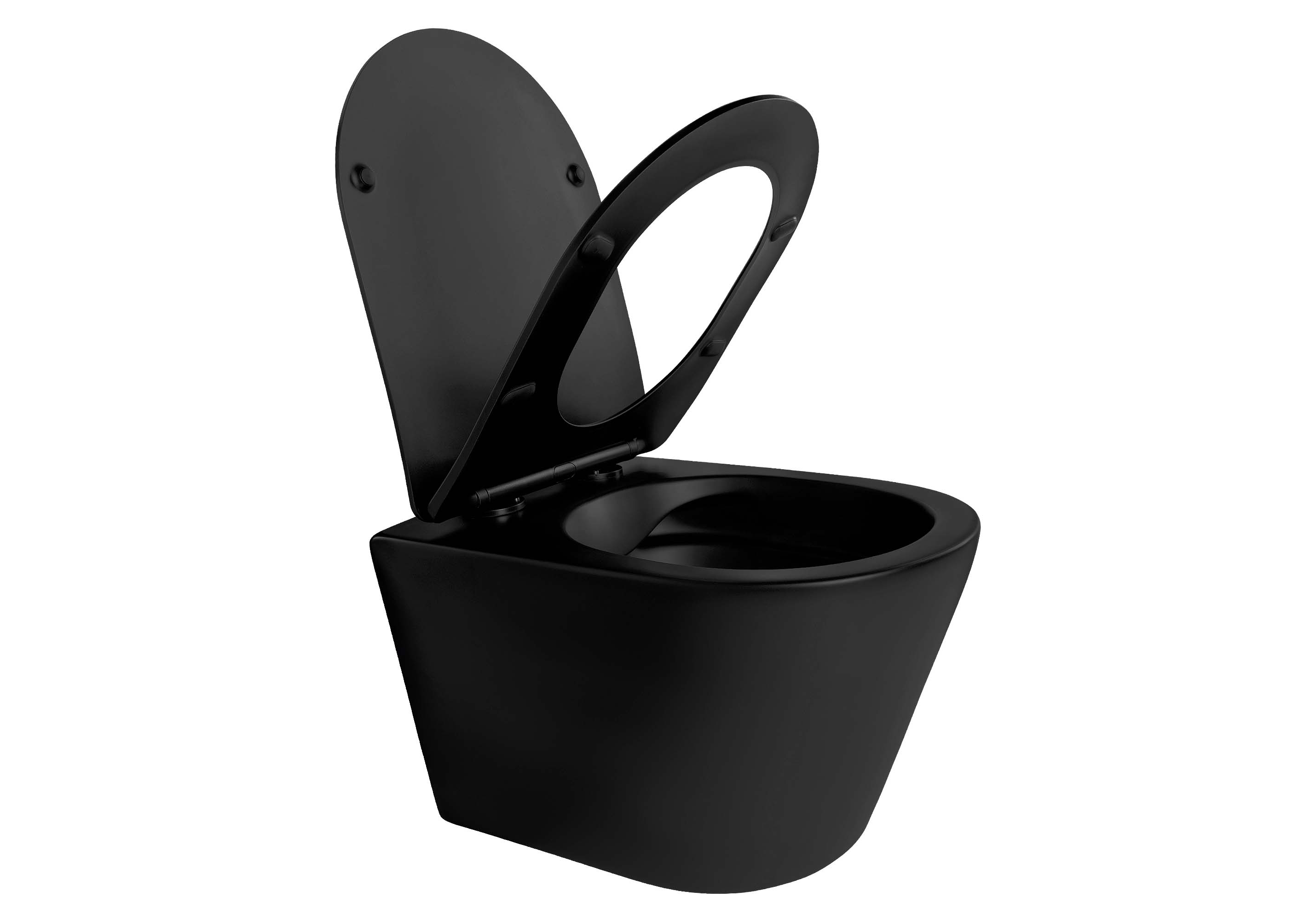 Унитаз подвесной безободковый Aquatek Вега AQ1905-MB с сиденьем Soft Close черный матовый