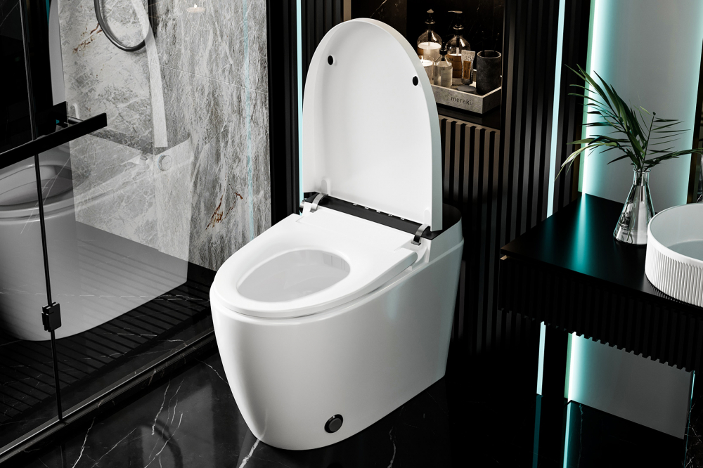 Электронный унитаз-биде Abber Bequem AC1116S приставной белый