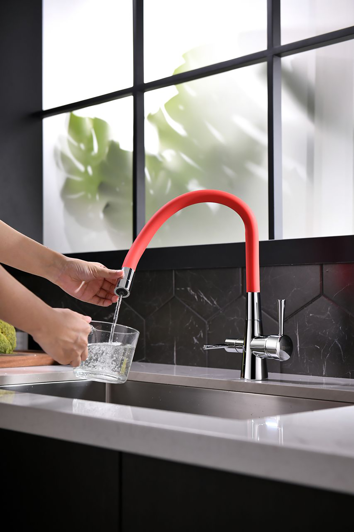 Смеситель Lemark Comfort LM3075C-Red для кухни с подключением к фильтру с питьевой водой