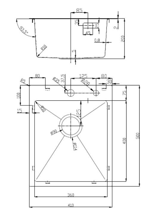 Мойка встраиваемая D&K DKS415004, в комплекте с сифоном, корзиной, дозатором