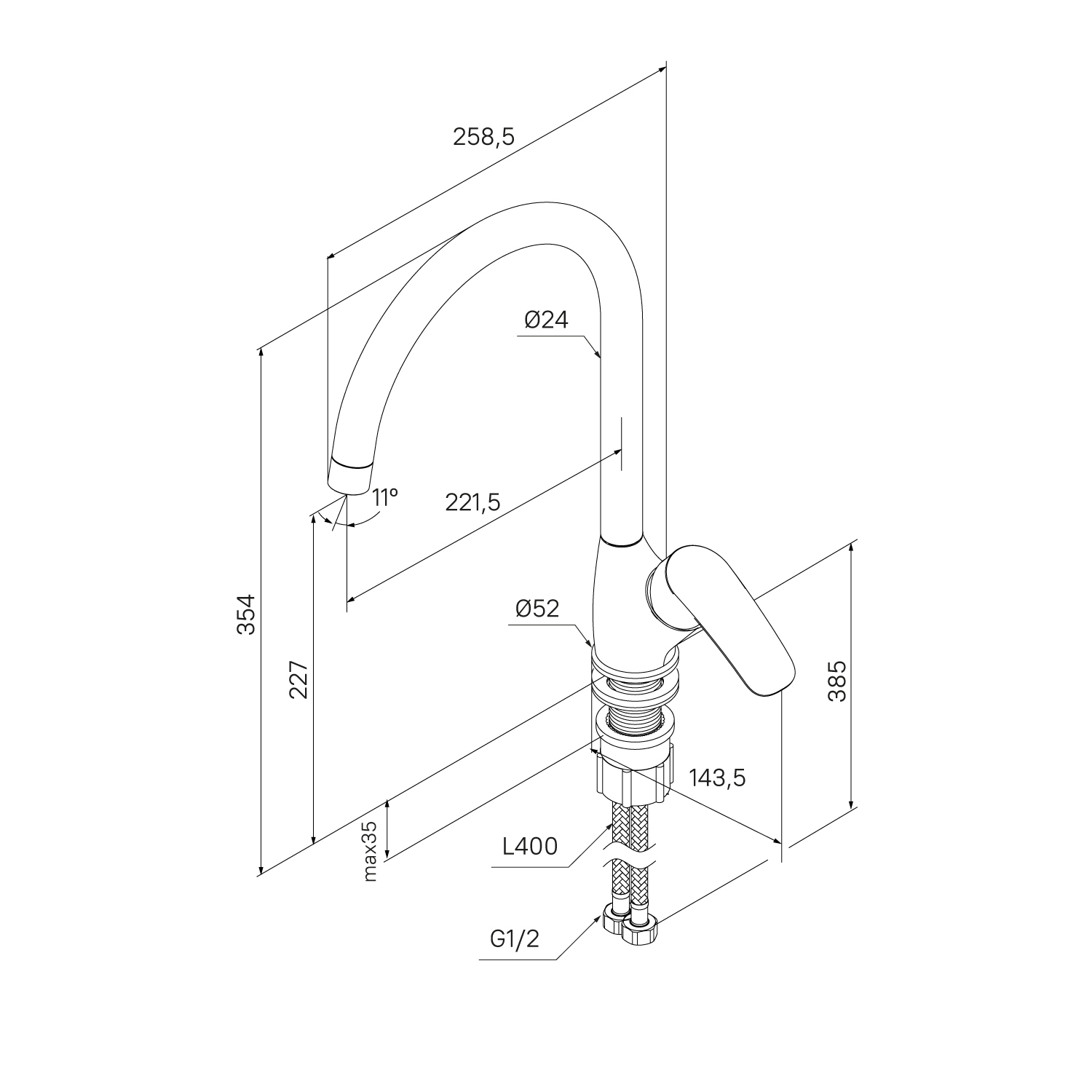 Смеситель для кухни Milardo RORBL0JM05