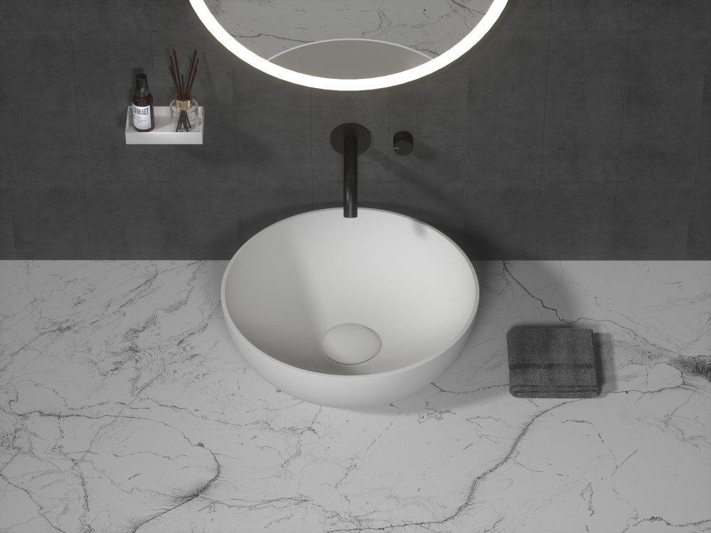 Раковина-чаша кориан круглая матовая, Armadi Art Slim 35см 350*350*125 879-35