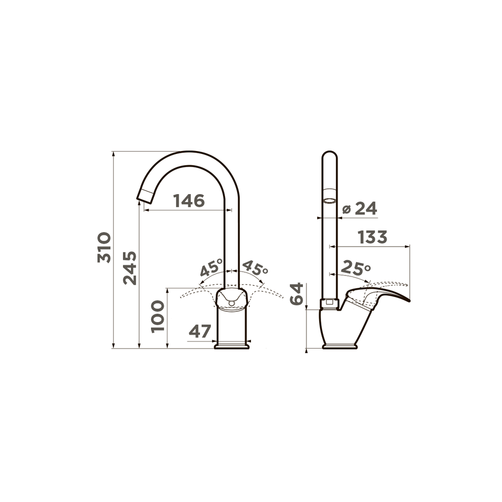 Смеситель Omoikiri Umi-SA 4994272 для кухни