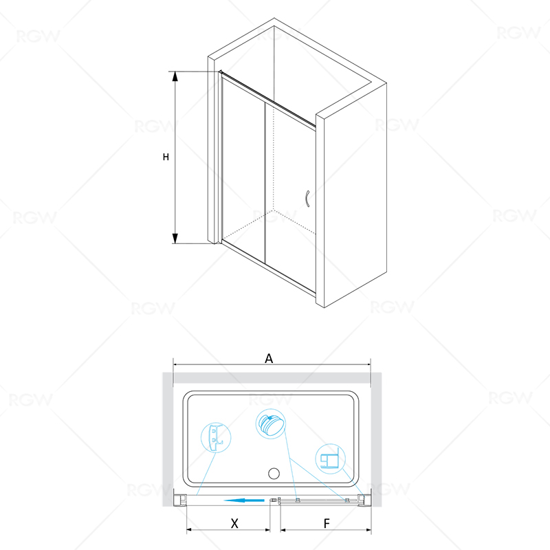 Душевая дверь RGW PA-016 170х195