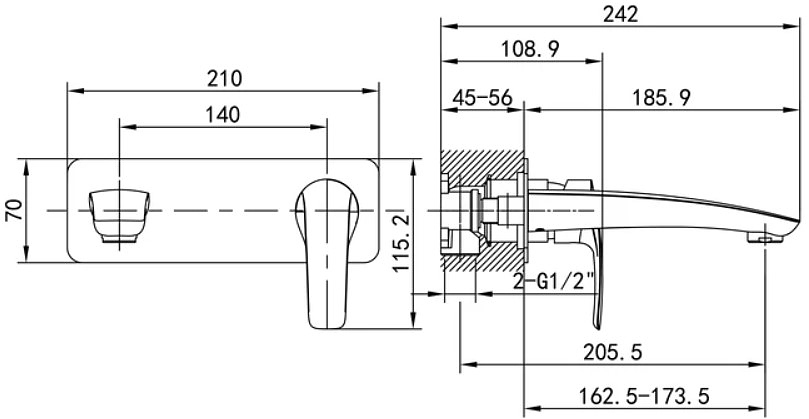 Смеситель для раковины Iddis Ray RAYBL00i65