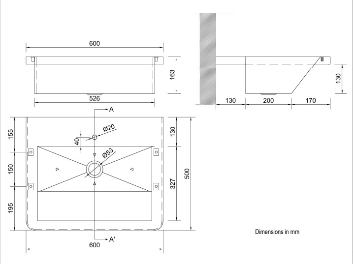 Раковина коллективная Nofer 13050.06.SP.S