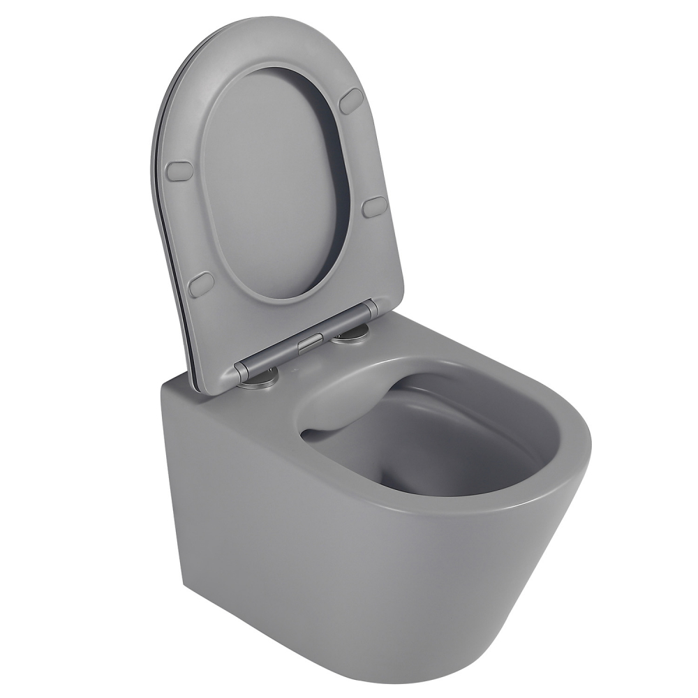 Унитаз Abber Bequem AC1102MG подвесной серый матовый, безободковый