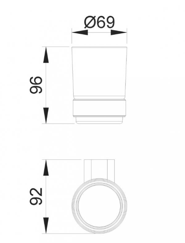 Стаканчик для зубных щеток настенный Nofer Santorini 16339.B