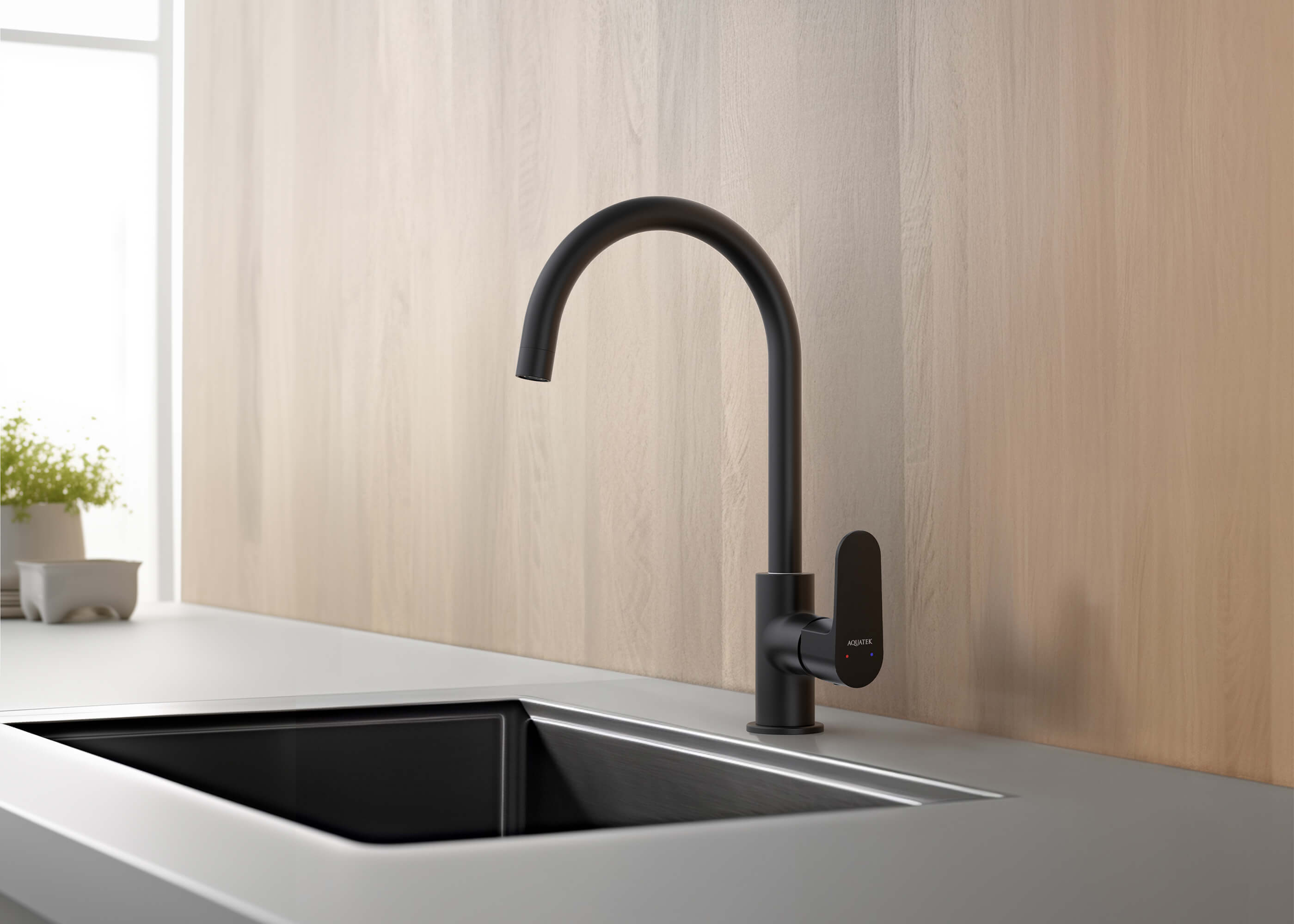 Смеситель Aquatek Оберон AQ1282MB для кухни